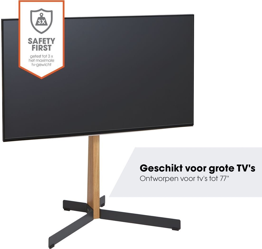 TVS 3695 | tv vloerstandaard | Eikenhoud & staal | 40-77" 13